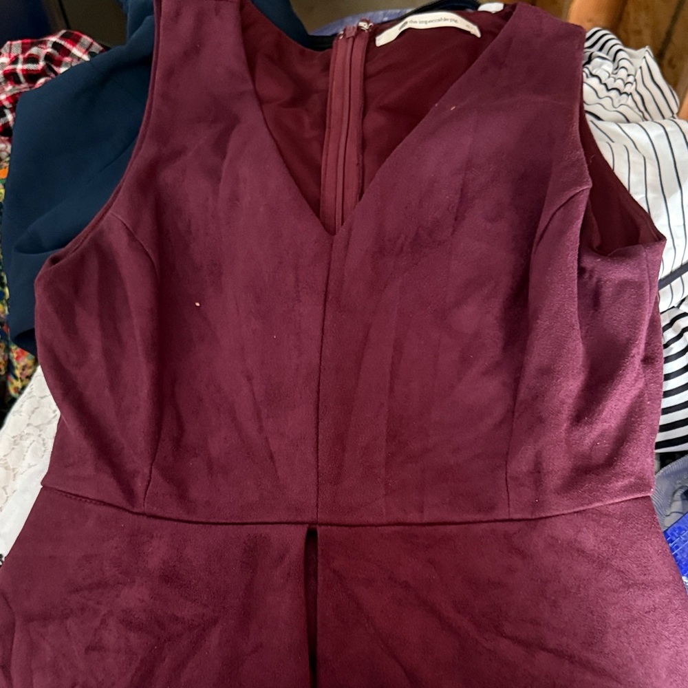 SUEDE THE IMPECCABLE PIG Burgundy Sleeveless Dress